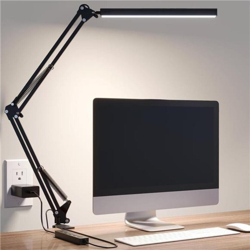 LED Desk Lamp for Home Office, Clamp-On with 5 Light Modes & Auto Shut Off